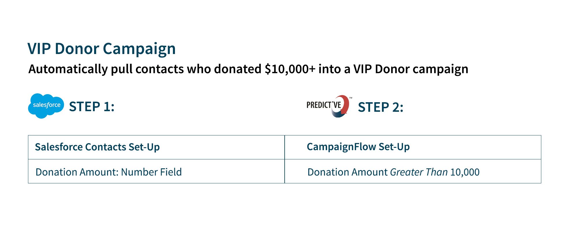 email segmentation based on VIP donors